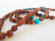 Load image into Gallery viewer, Rudraksha Mala with Turquoise