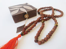 Load image into Gallery viewer, Rudraksha Mala with Tiger Eye